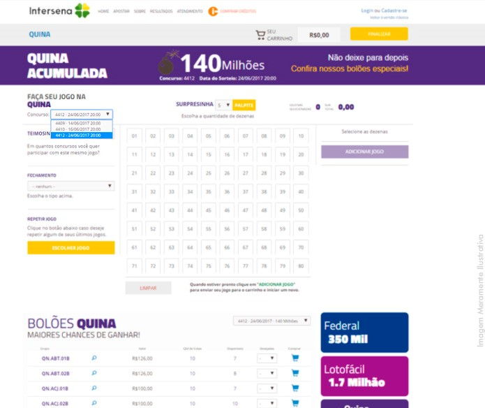 Escolher o concurso 4412 com sorteio dia 24/06/2017